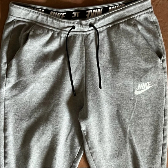 Nike womens carpi length zip hem pull on elastic waist light gray athletic M - Picture 10 of 10